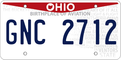 OH license plate GNC2712