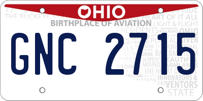 OH license plate GNC2715