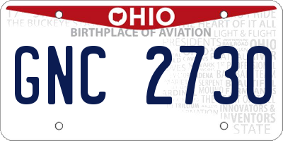 OH license plate GNC2730