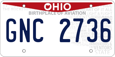 OH license plate GNC2736