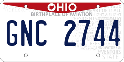 OH license plate GNC2744