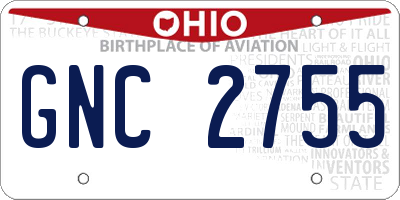 OH license plate GNC2755