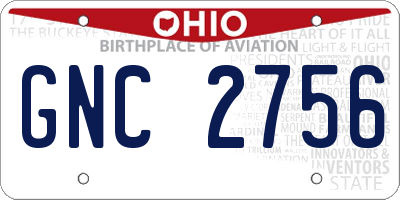OH license plate GNC2756