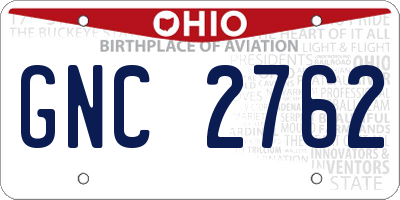 OH license plate GNC2762