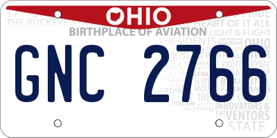 OH license plate GNC2766