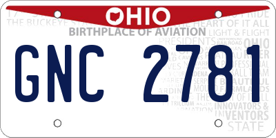 OH license plate GNC2781