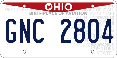 OH license plate GNC2804