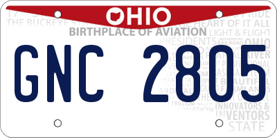 OH license plate GNC2805