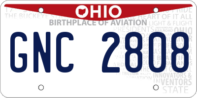 OH license plate GNC2808