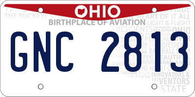 OH license plate GNC2813