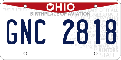 OH license plate GNC2818
