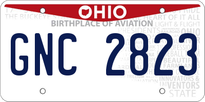 OH license plate GNC2823