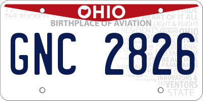 OH license plate GNC2826