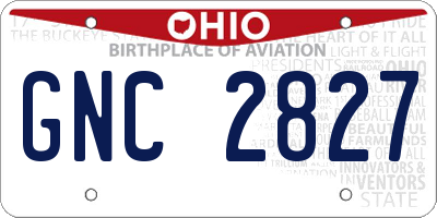 OH license plate GNC2827