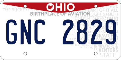 OH license plate GNC2829