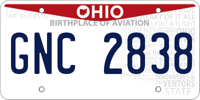 OH license plate GNC2838