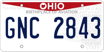 OH license plate GNC2843