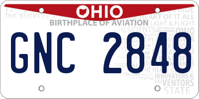 OH license plate GNC2848