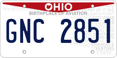 OH license plate GNC2851