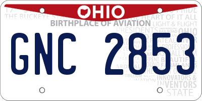 OH license plate GNC2853