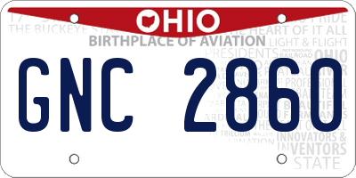 OH license plate GNC2860