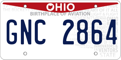 OH license plate GNC2864