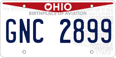 OH license plate GNC2899