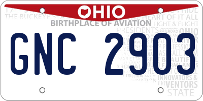 OH license plate GNC2903