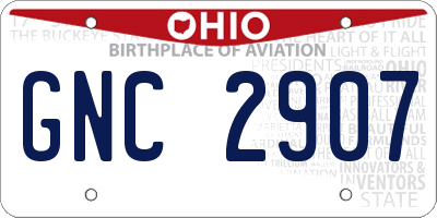 OH license plate GNC2907