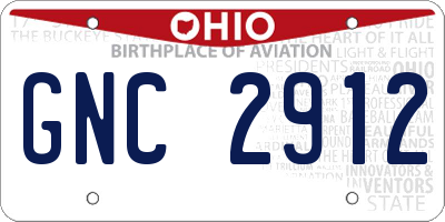 OH license plate GNC2912