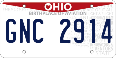 OH license plate GNC2914