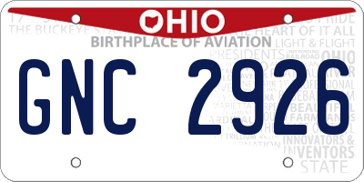 OH license plate GNC2926