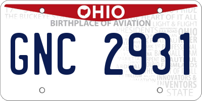 OH license plate GNC2931