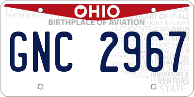 OH license plate GNC2967