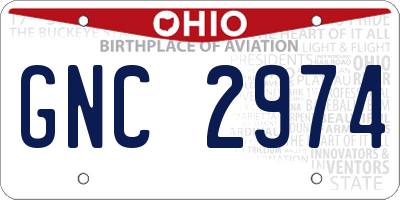 OH license plate GNC2974