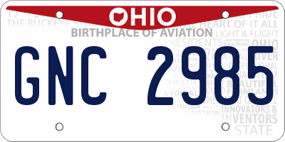 OH license plate GNC2985