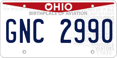 OH license plate GNC2990