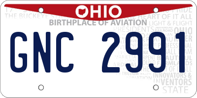 OH license plate GNC2991