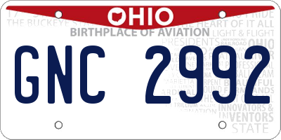 OH license plate GNC2992