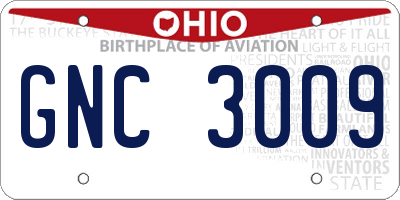 OH license plate GNC3009