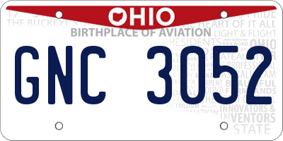 OH license plate GNC3052