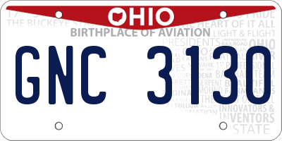 OH license plate GNC3130