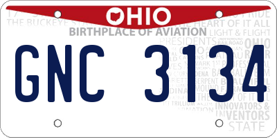 OH license plate GNC3134