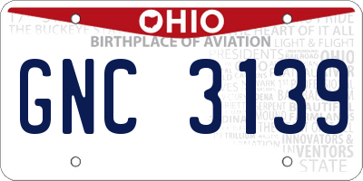 OH license plate GNC3139