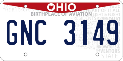 OH license plate GNC3149