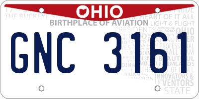 OH license plate GNC3161