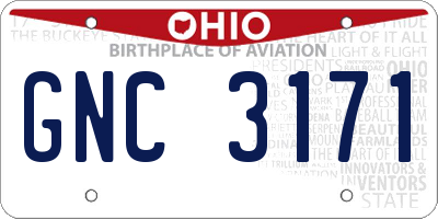 OH license plate GNC3171