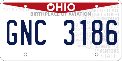 OH license plate GNC3186