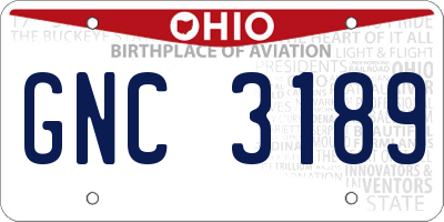 OH license plate GNC3189