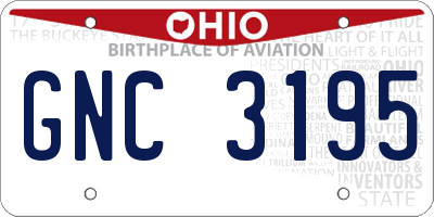 OH license plate GNC3195